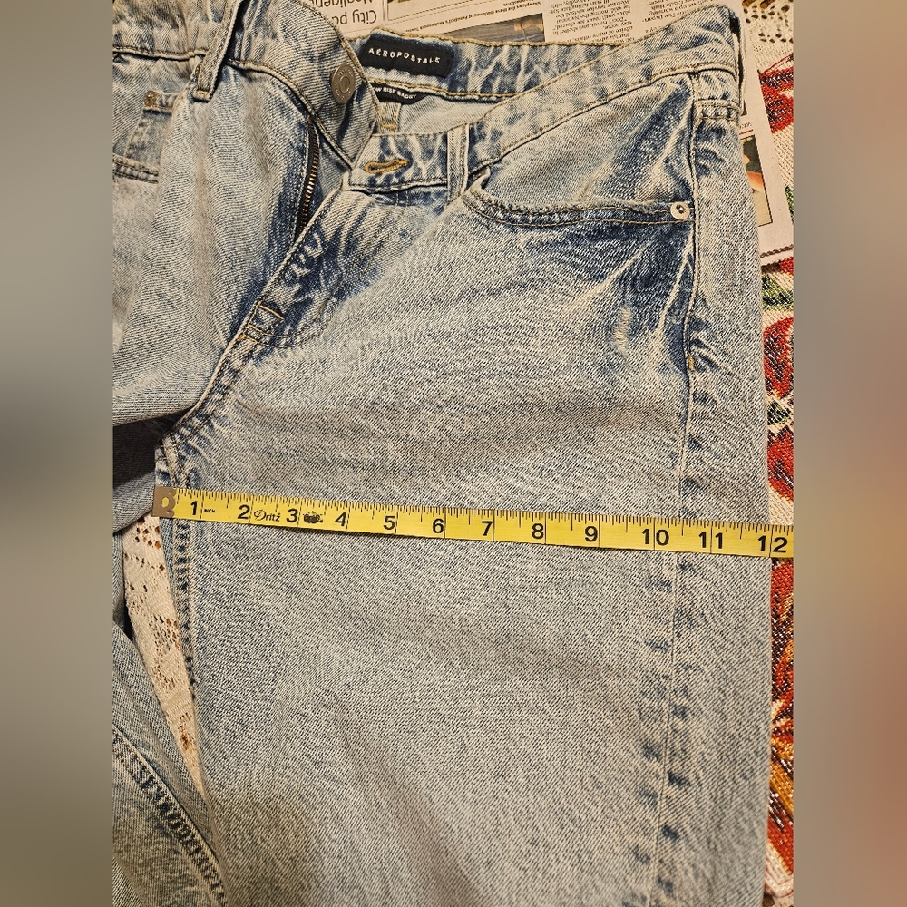 Aeropostale Low Rise Baggy Light Blue Distressed Jeans Size 6 Short - Picture 6 of 7